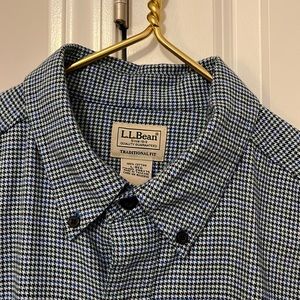 LL Bean Men’s L/S Houndstooth Flannel Shirt